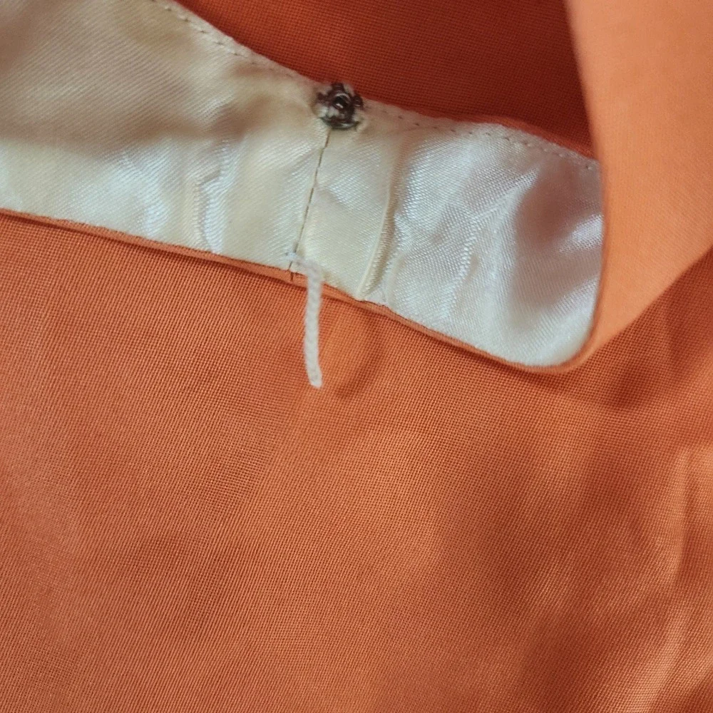 J. Crew Women's Orange Cotton A-Line Sleeveless Dress Sz 6 Lined‎ V-Back & Neck